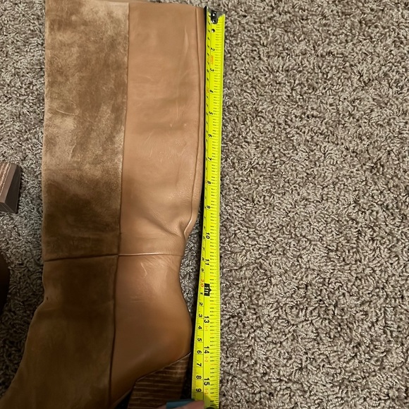 ALDO Boots leather & suede buttery soft knee high pull on camel - Picture 8 of 11